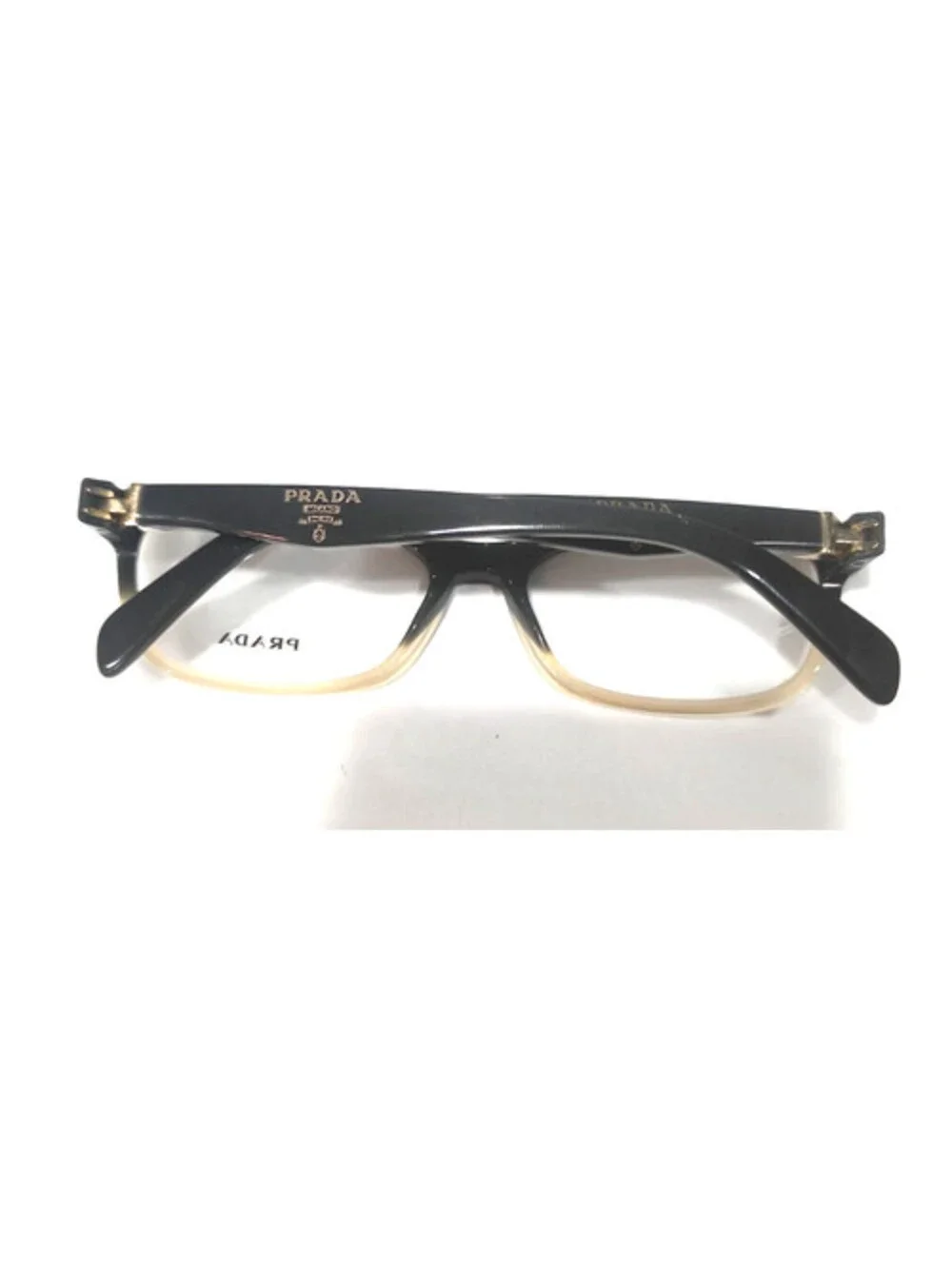 PRADA VPR21O JAG-101 Sm Green/Gray Fade Rectangle Eyeglasses 53-17 135 Box Read
